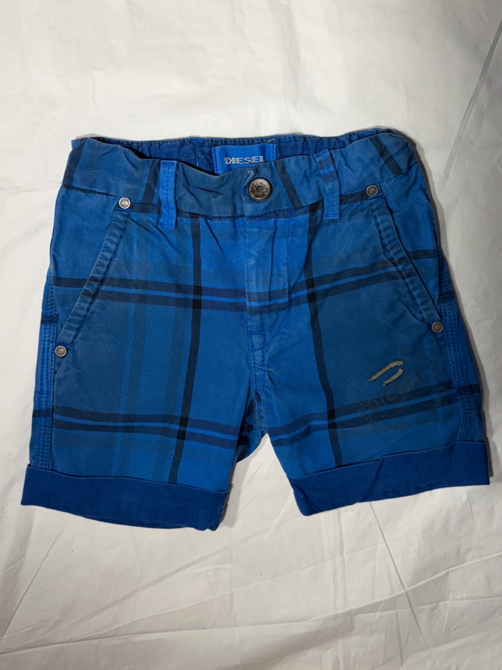 Diesel Blue Plaid Cargo Pants